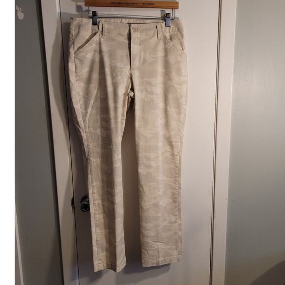 Lee Tailored Chino Cream Camo Sz 10 Straight Leg Pants Preppy Utility Quietlux - Picture 1 of 10